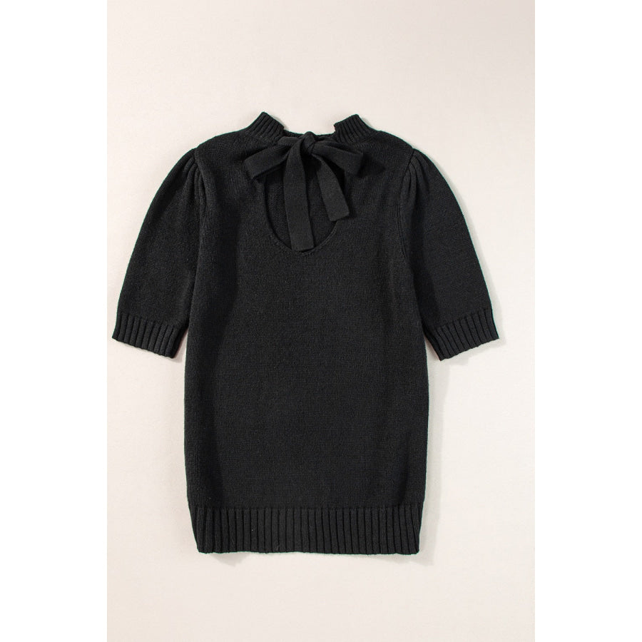 Tie Back Half Sleeve Sweater Apparel and Accessories