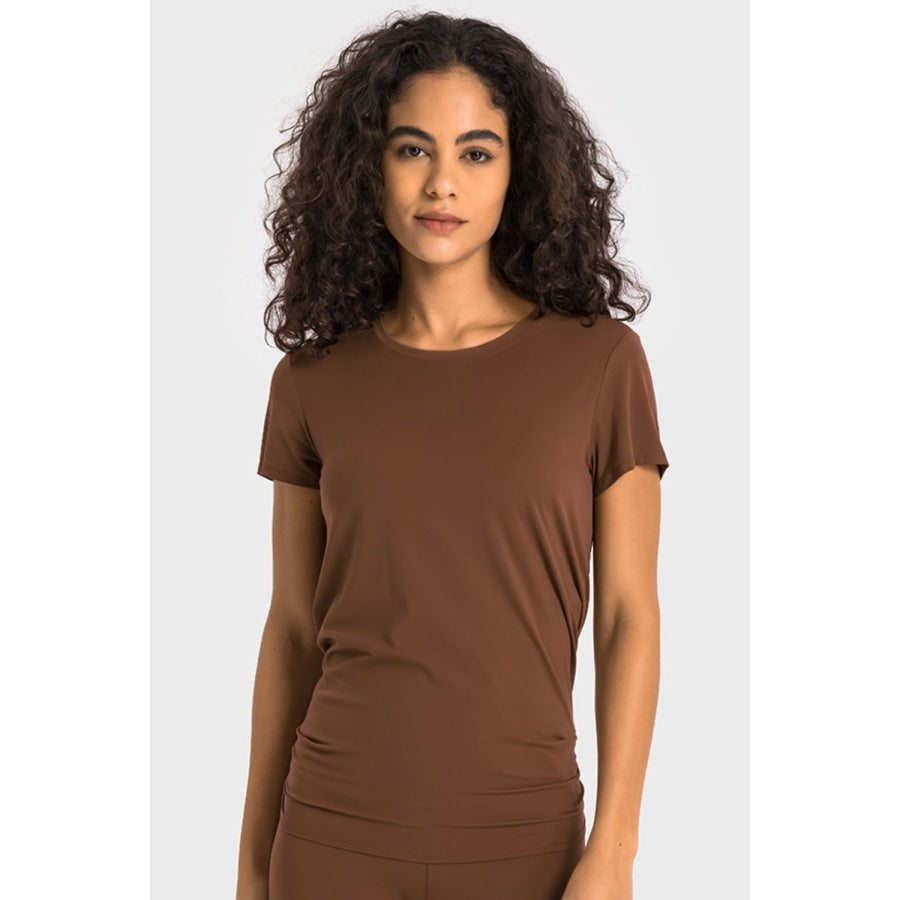 Tie Back Short Sleeve Sports Tee Chestnut / 4