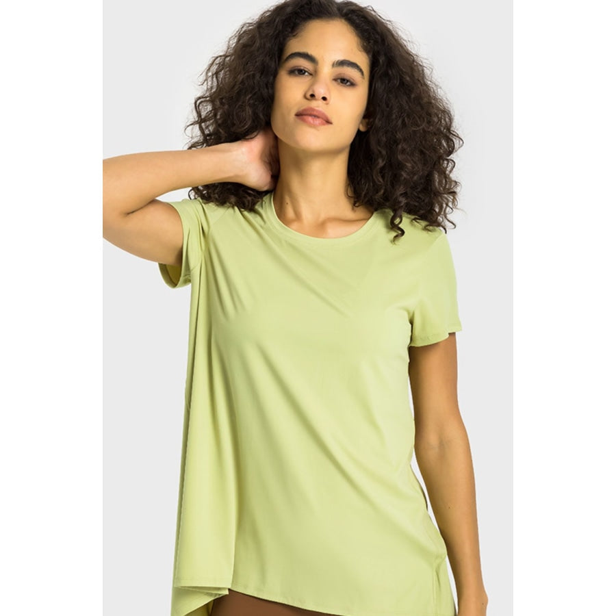 Tie Back Short Sleeve Sports Tee Lime / 4