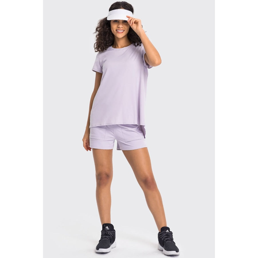 Tie Back Short Sleeve Sports Tee