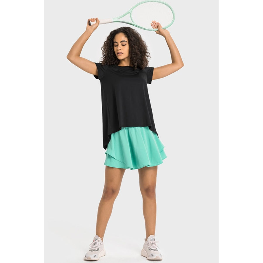 Tie Back Short Sleeve Sports Tee