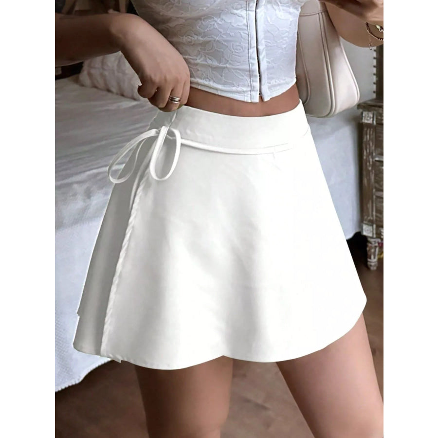 Tie Detail Mini Skort Apparel and Accessories