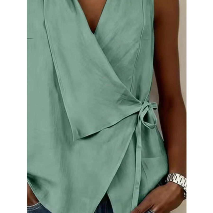 Tie Detail Sleeveless Top Apparel and Accessories