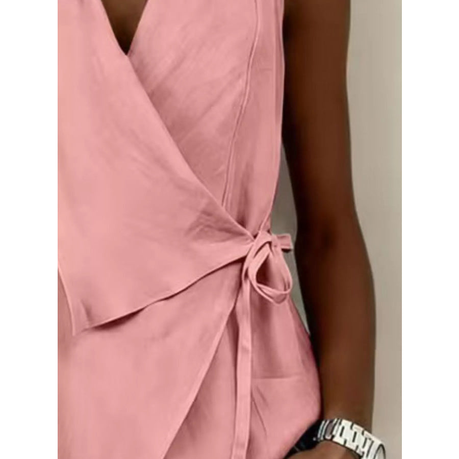 Tie Detail Sleeveless Top Apparel and Accessories