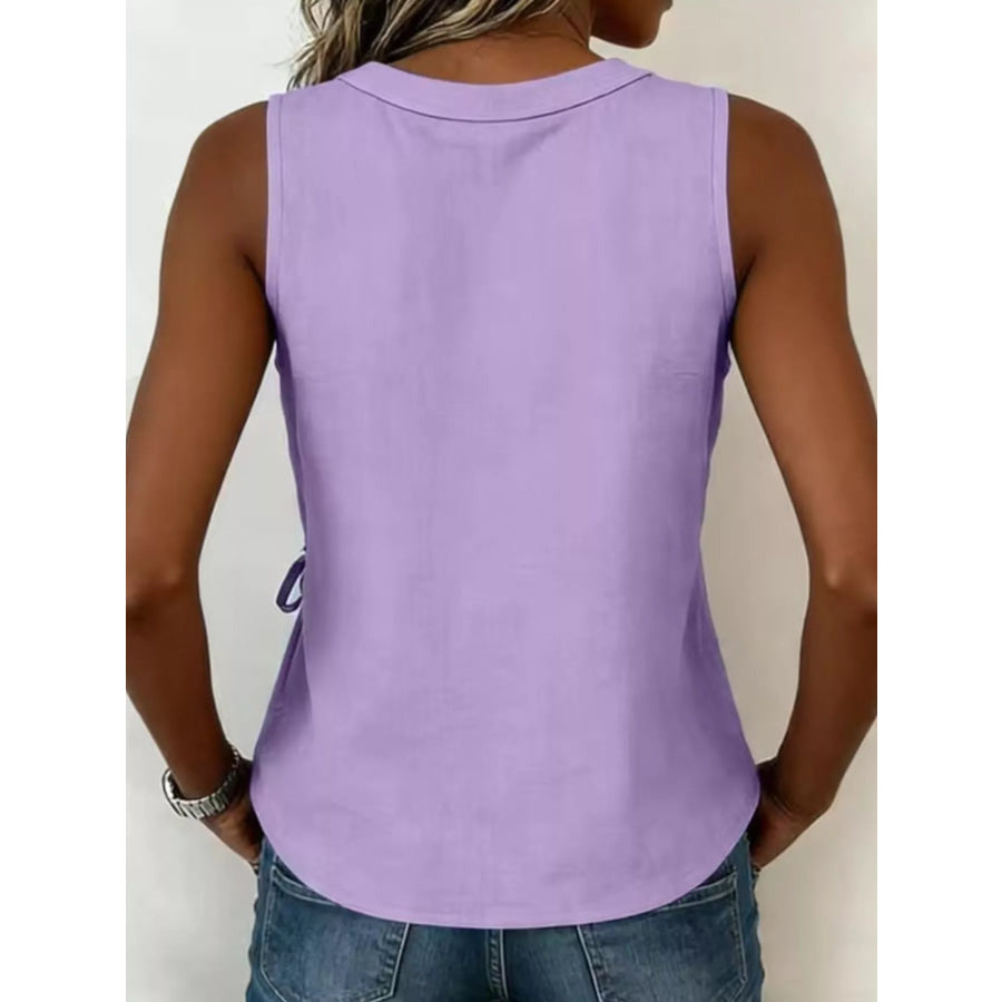 Tie Detail Sleeveless Top Apparel and Accessories
