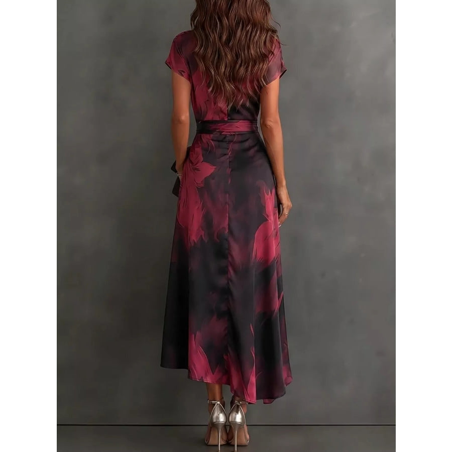 Tie Detail Surplice Dress Apparel and Accessories