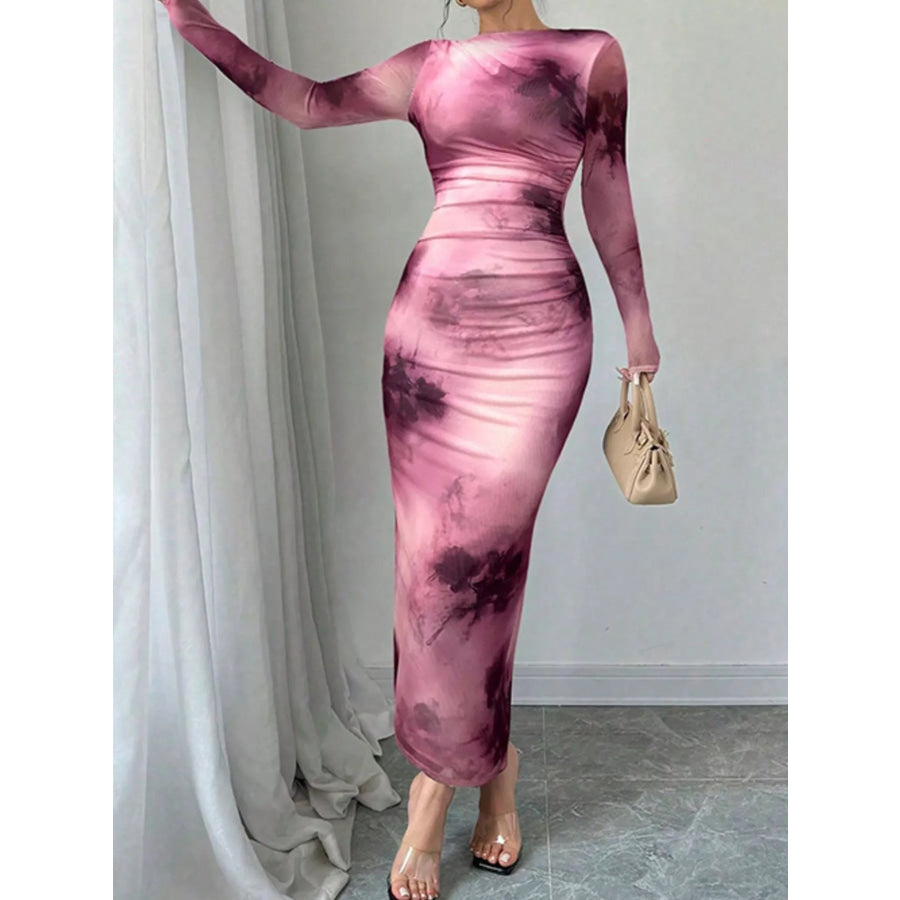 Tie-Dye Bodycon Maxi Dress Apparel and Accessories