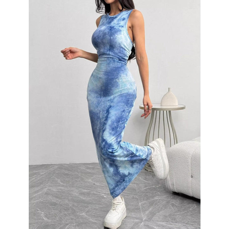 Tie-Dye Bodycon Maxi Dress Apparel and Accessories