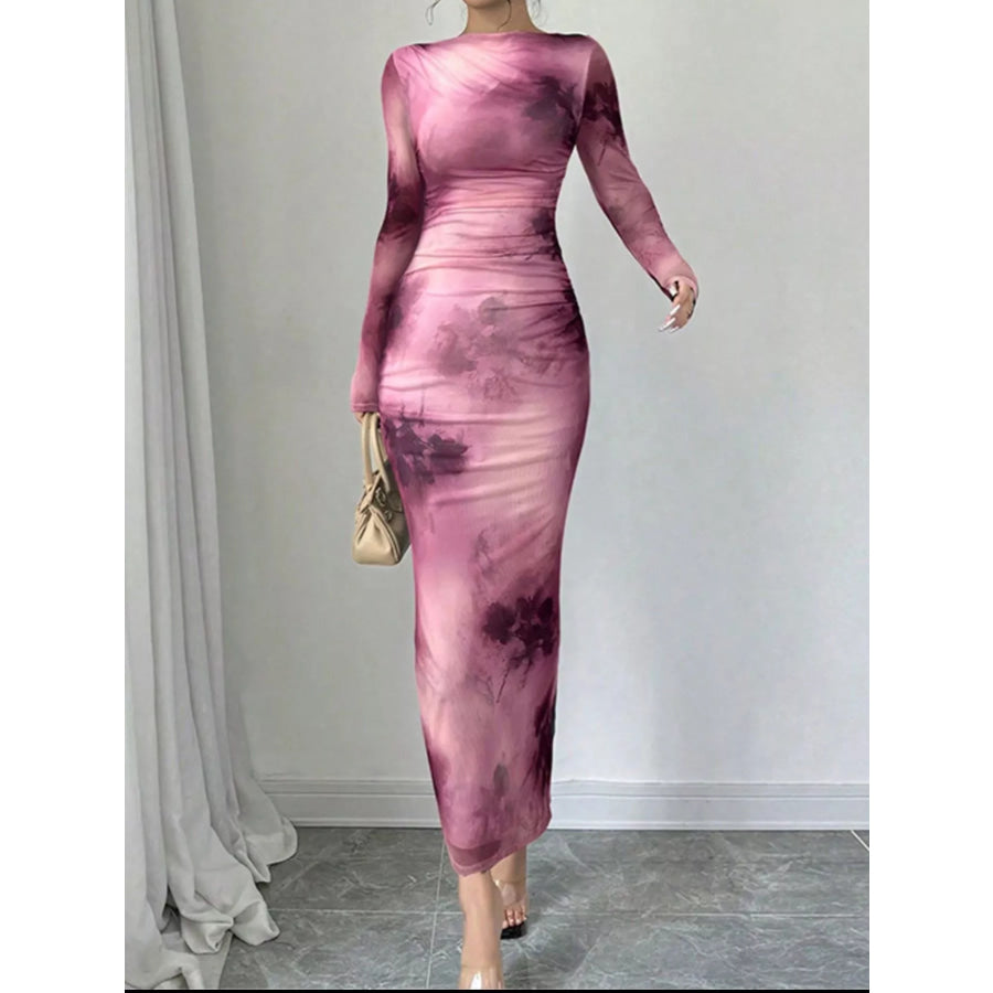 Tie-Dye Bodycon Maxi Dress Apparel and Accessories