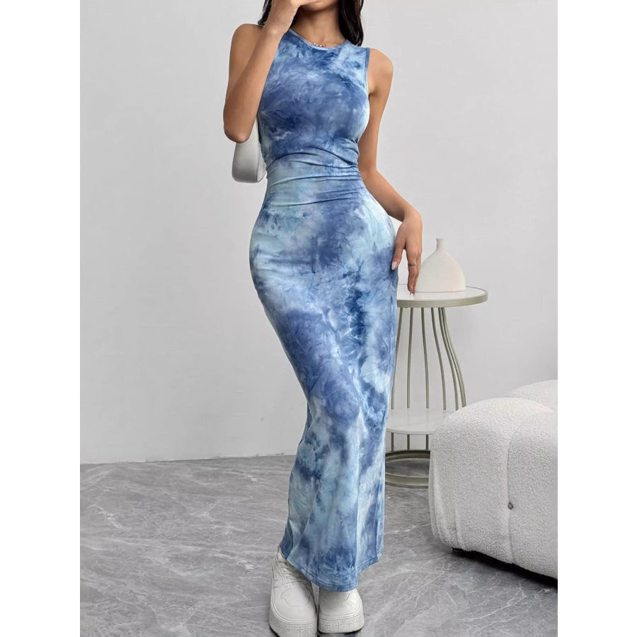 Tie-Dye Bodycon Maxi Dress Apparel and Accessories