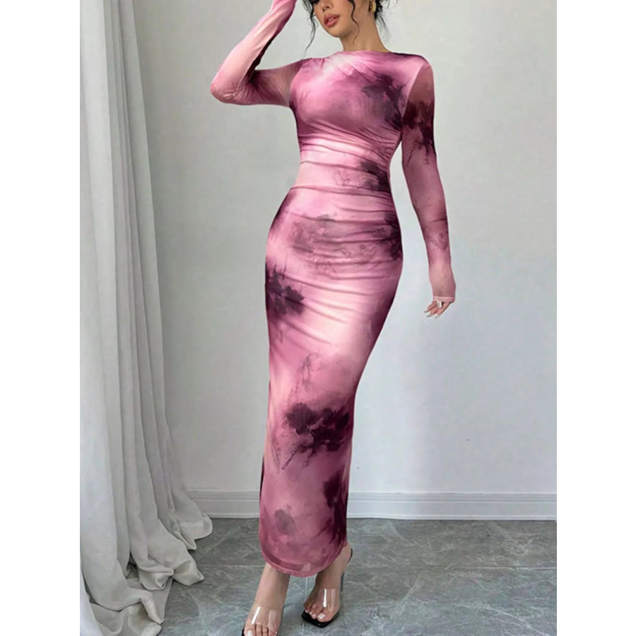 Tie-Dye Bodycon Maxi Dress Apparel and Accessories