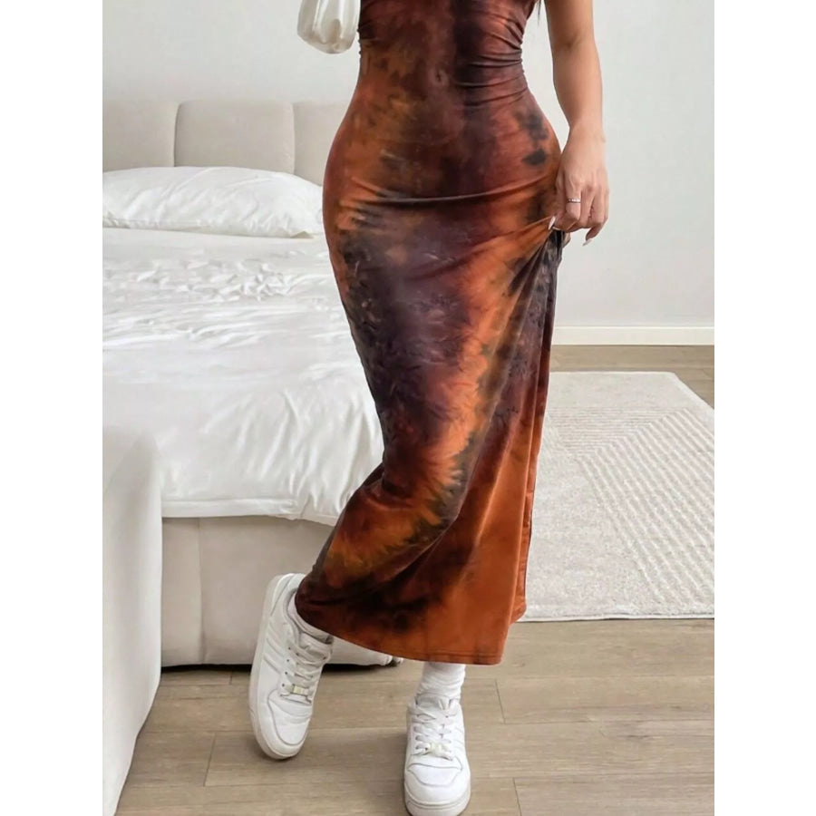 Tie-Dye Bodycon Maxi Dress Apparel and Accessories