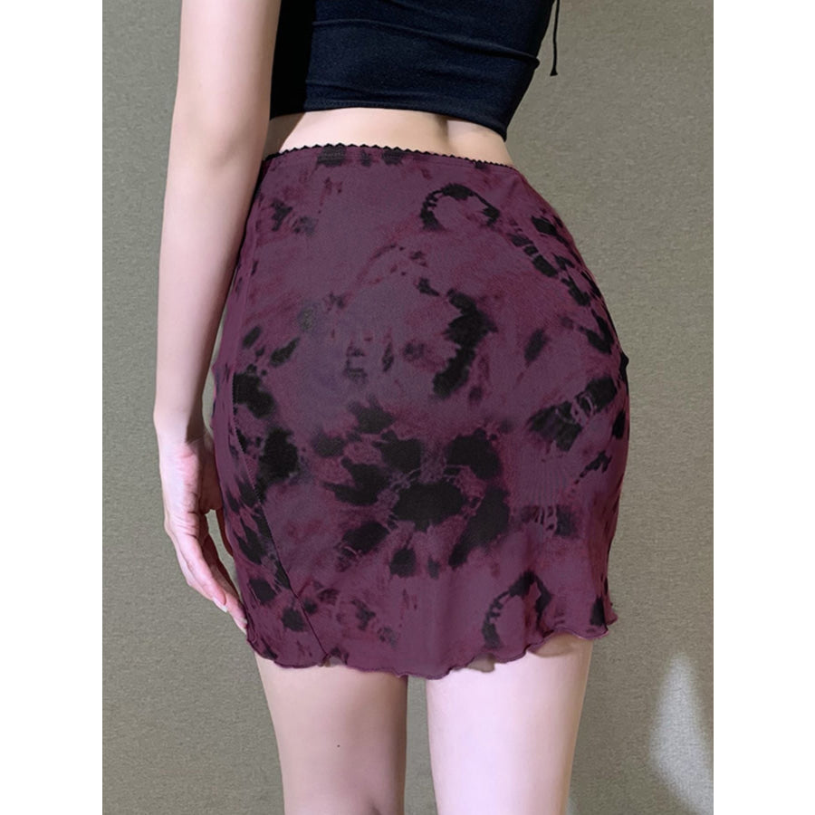 Tie-Dye Bodycon Mini Skirt Apparel and Accessories