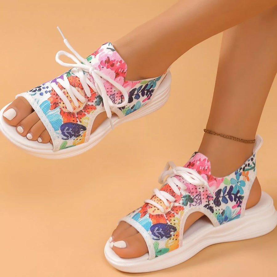 Tie-Dye Breathable Mesh Sandals Multicolor / 36 Apparel and Accessories