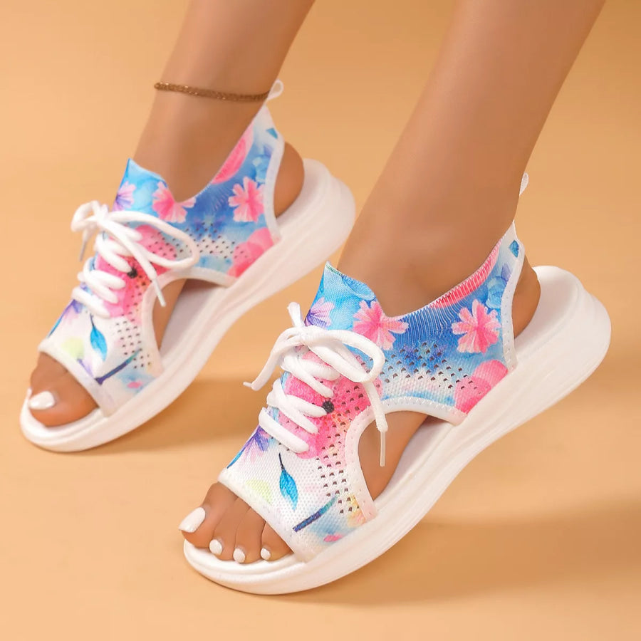 Tie-Dye Breathable Mesh Sandals Sky Blue / 36 Apparel and Accessories
