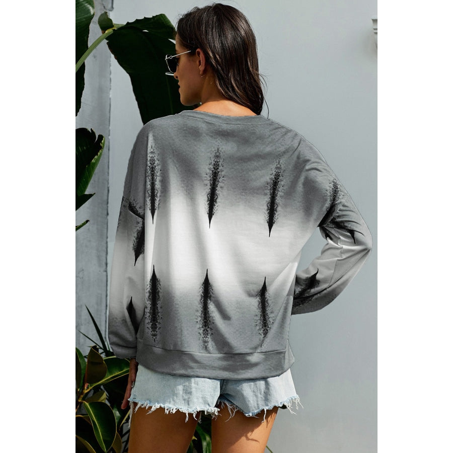 Tie-Dye Drop Shoulder Round Neck Sweatshirt