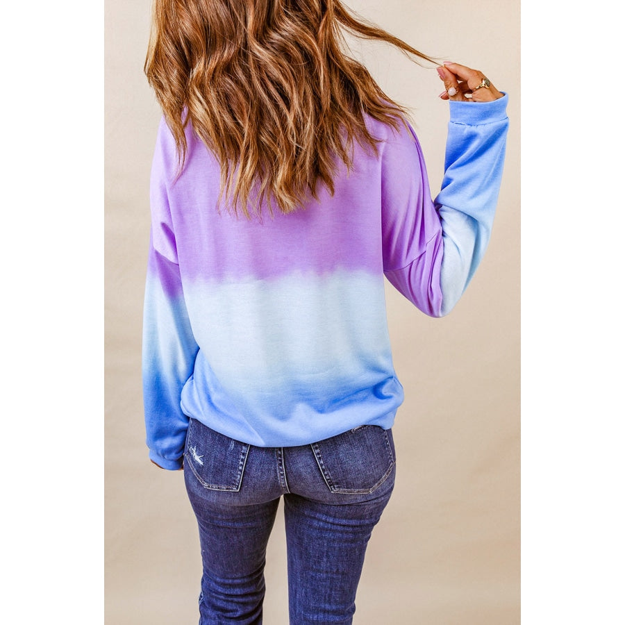 Tie-Dye Drop Shoulder Round Neck Sweatshirt