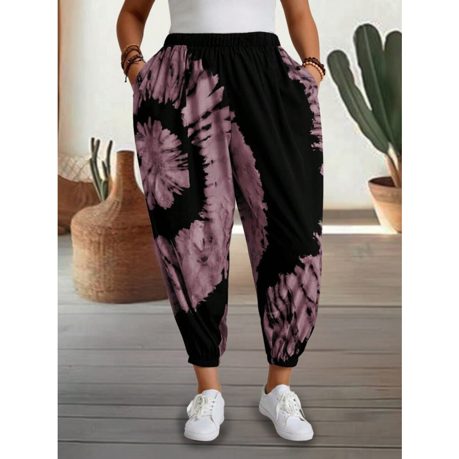 Tie-Dye Elastic Waist Pants Apparel and Accessories