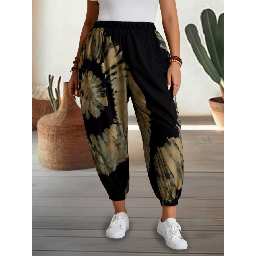 Tie-Dye Elastic Waist Pants Pastel Yellow / S Apparel and Accessories