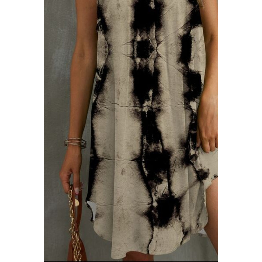 Tie - Dye Grecian Neck Dress Apparel and Accessories