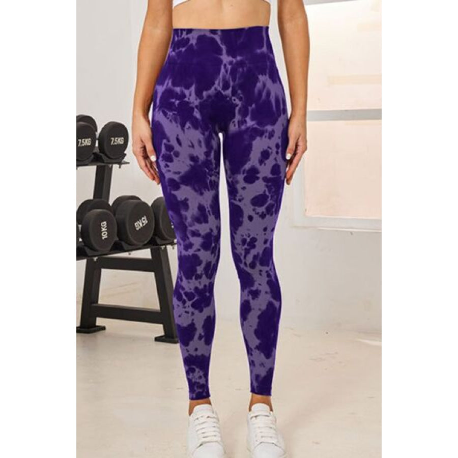 Tie - Dye High Waist Active Leggings Purple / S Apparel and Accessories