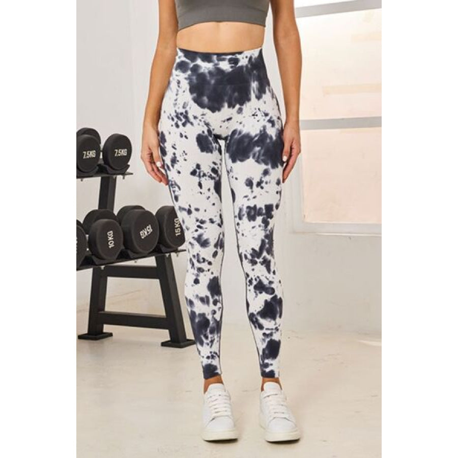 Tie - Dye High Waist Active Leggings White / S Apparel and Accessories