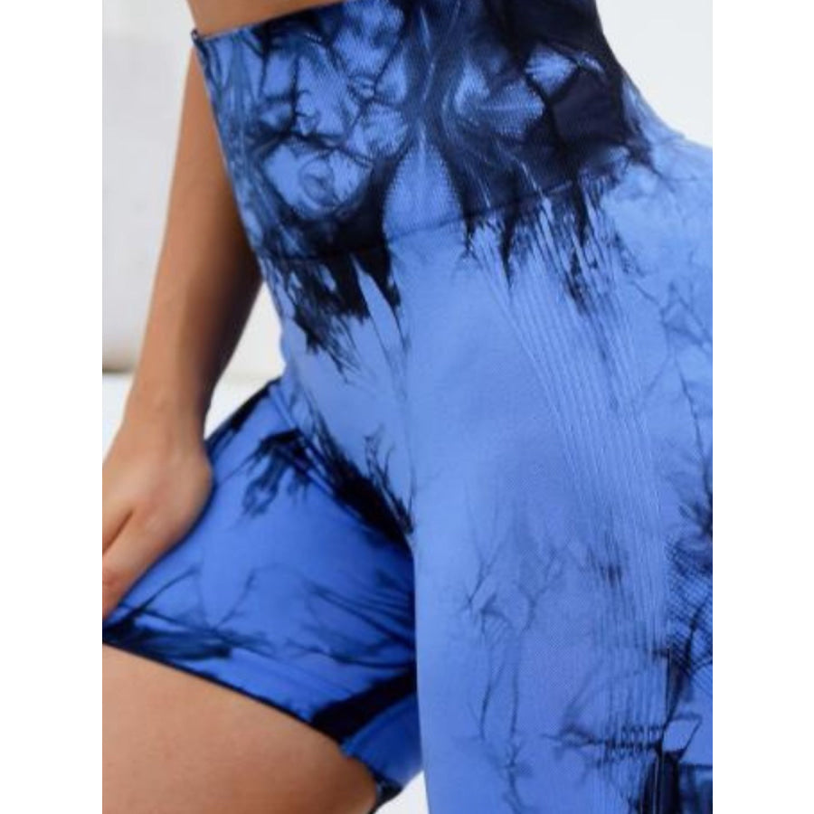 Tie-Dye High Waist Active Shorts Apparel and Accessories