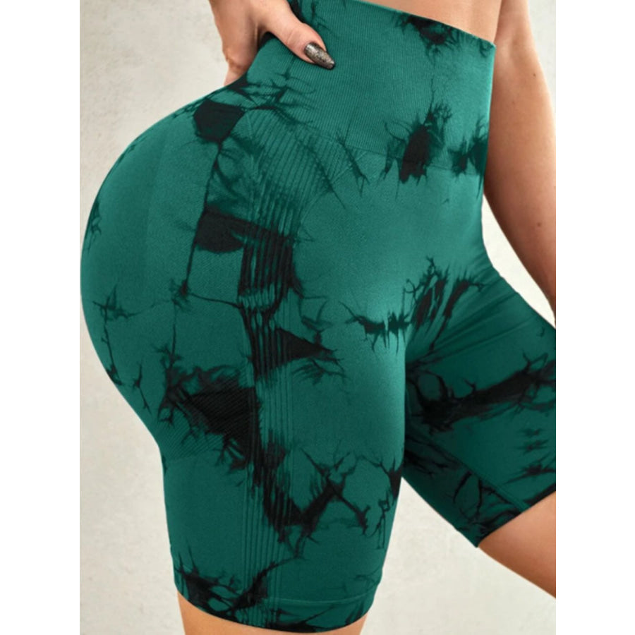 Tie-Dye High Waist Active Shorts Apparel and Accessories