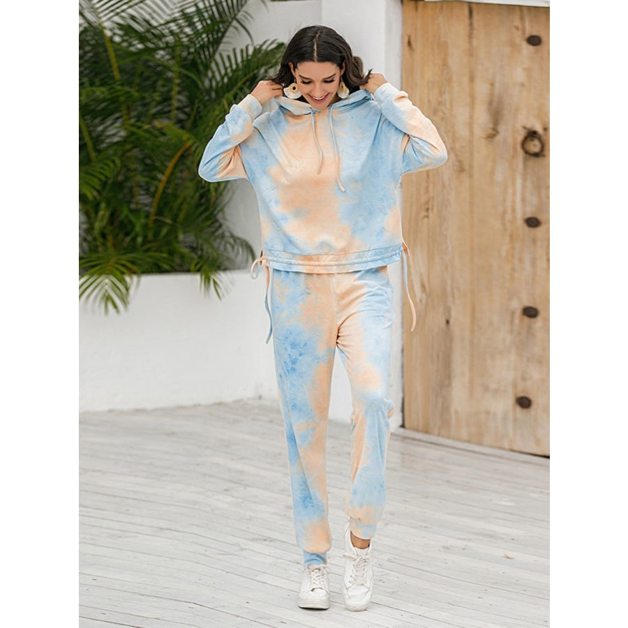 Tie-Dye Hoodie and Pants Set Mustard / S