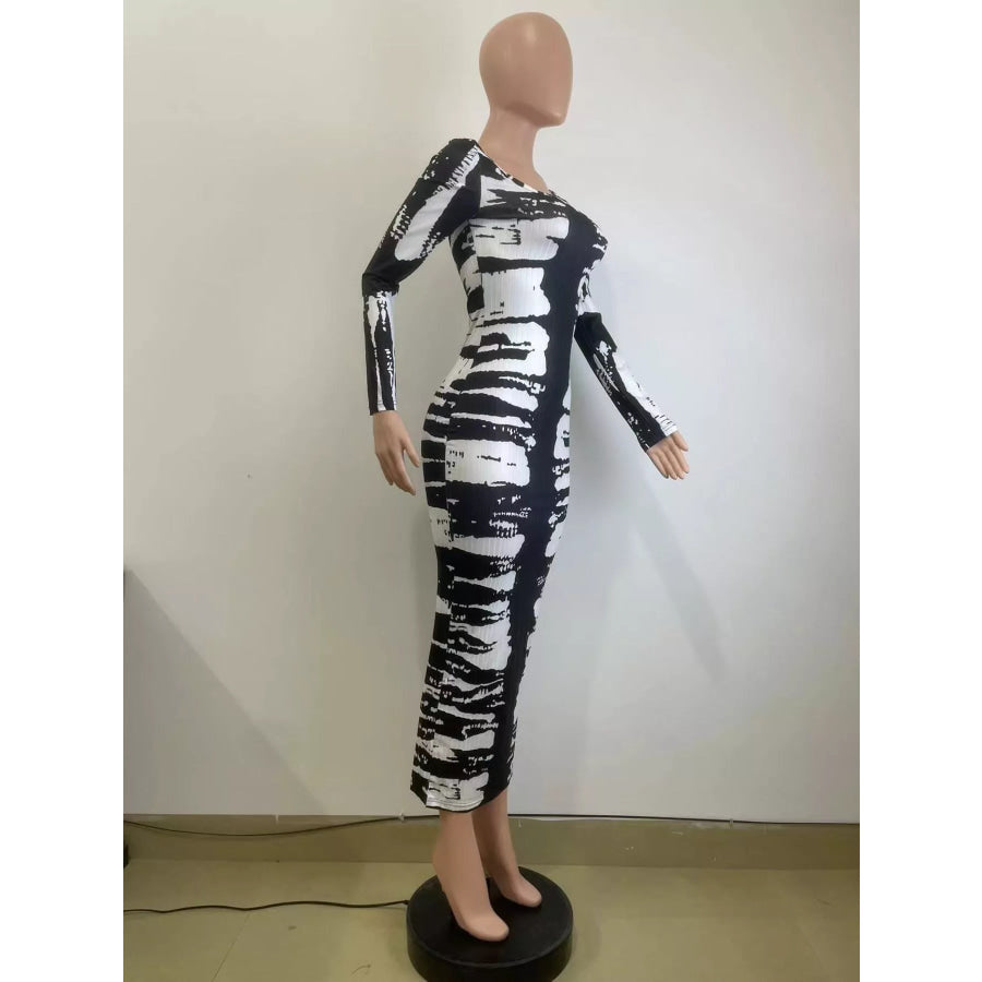 Tie-Dye Long Sleeve Maxi Dress Apparel and Accessories