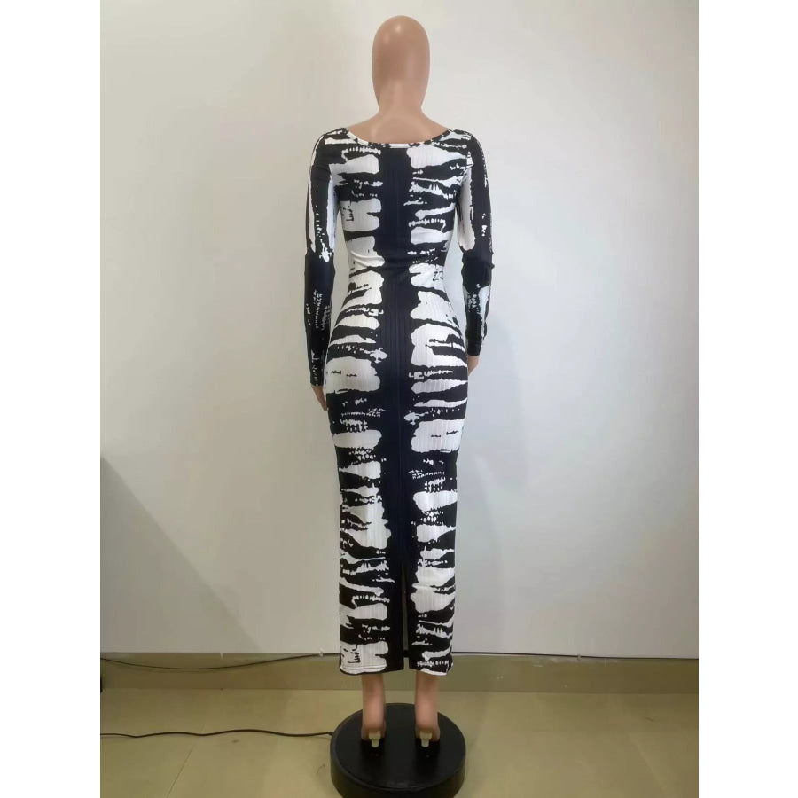 Tie-Dye Long Sleeve Maxi Dress Apparel and Accessories