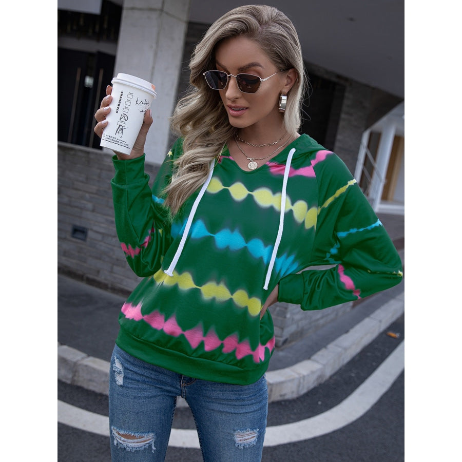 Tie Dye Raglan Sleeve Hoodie