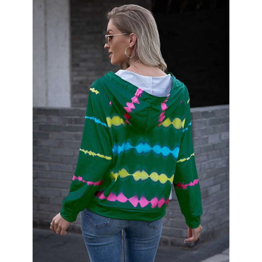 Tie Dye Raglan Sleeve Hoodie