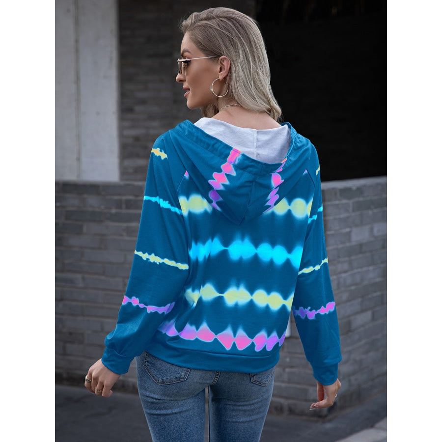 Tie Dye Raglan Sleeve Hoodie