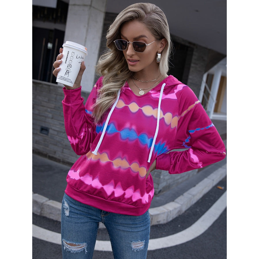 Tie Dye Raglan Sleeve Hoodie