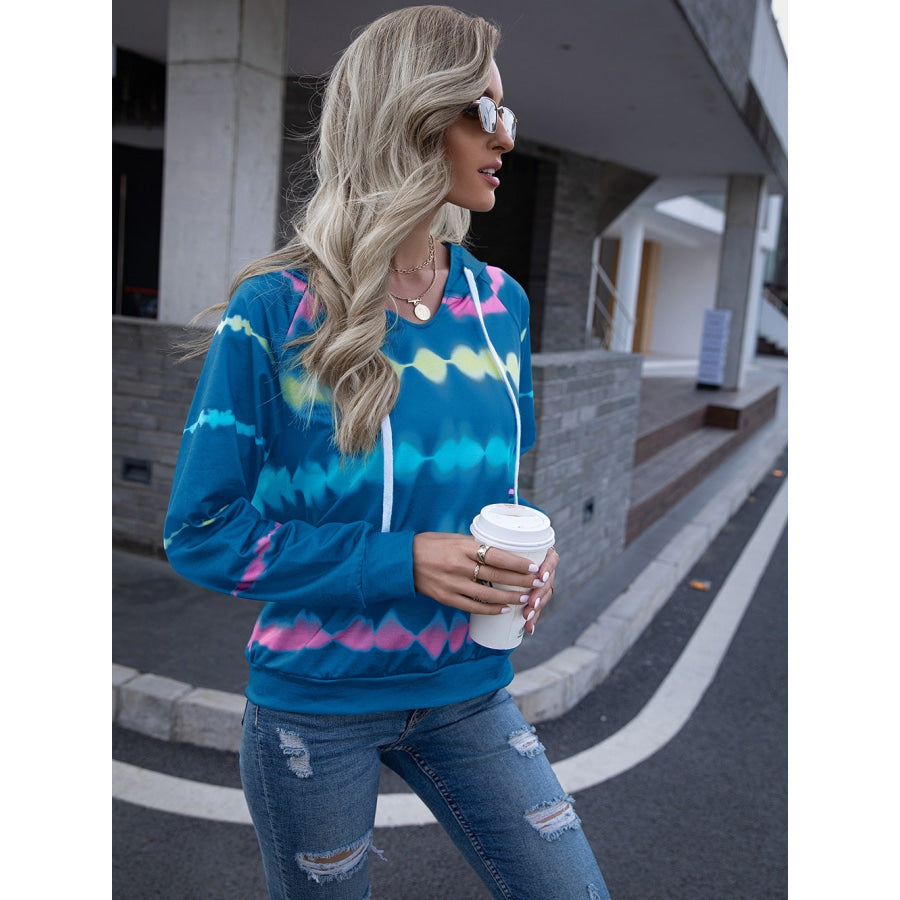 Tie Dye Raglan Sleeve Hoodie