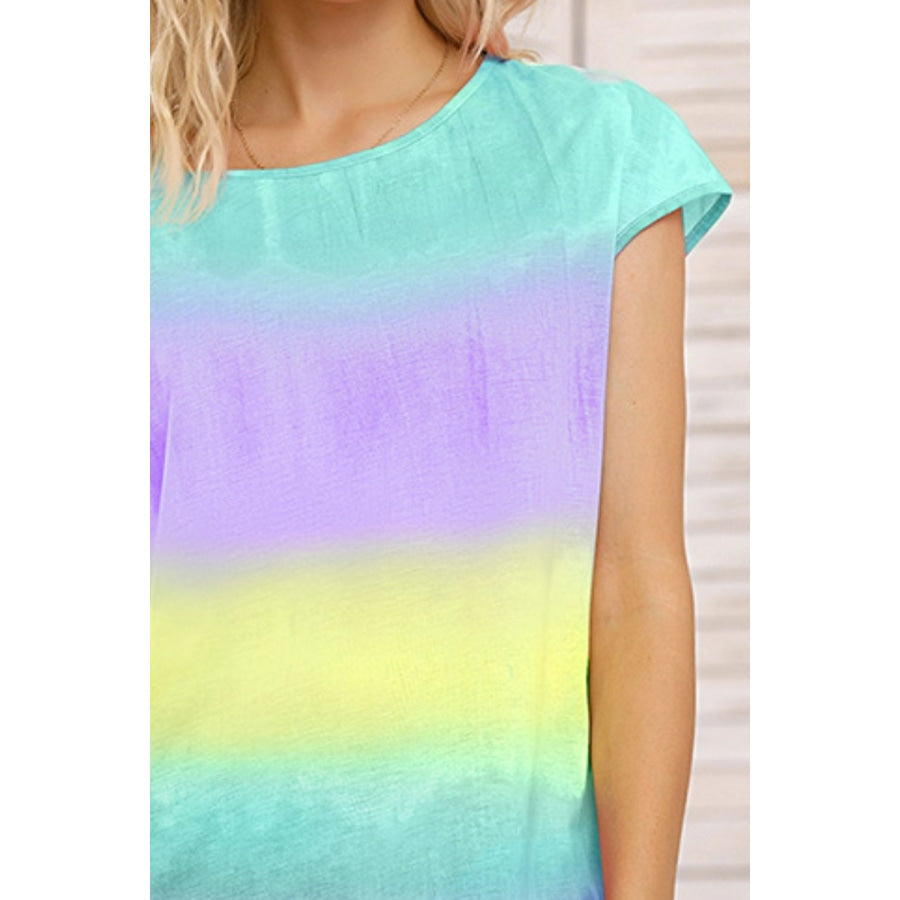 Tie Dye Round Neck Short Sleeve Tee