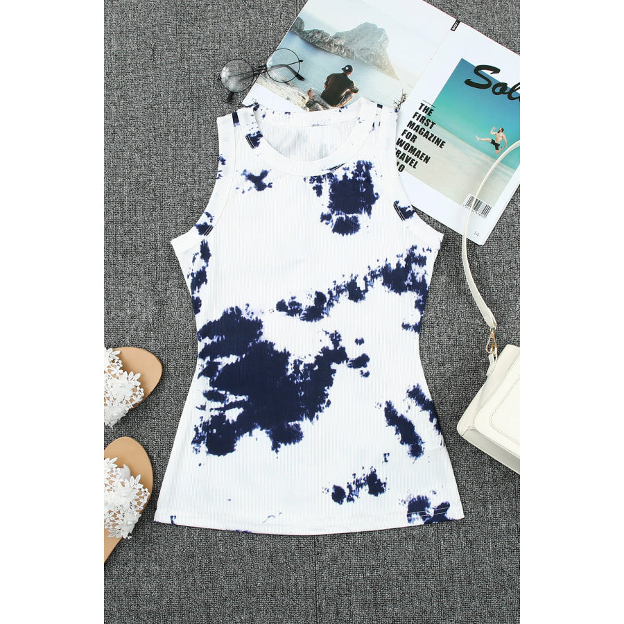 Tie - Dye Round Neck Tank Apparel and Accessories