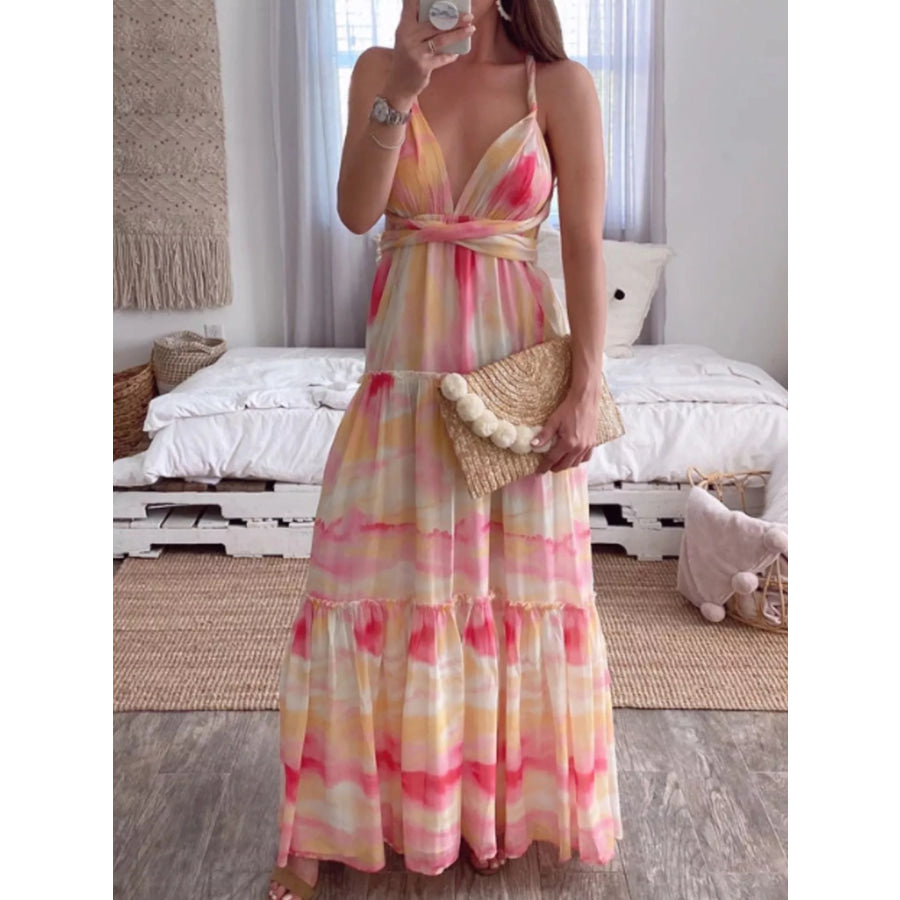 Tie-Dye Tiered Maxi Dress Apparel and Accessories