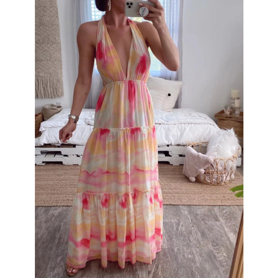 Tie-Dye Tiered Maxi Dress Apparel and Accessories