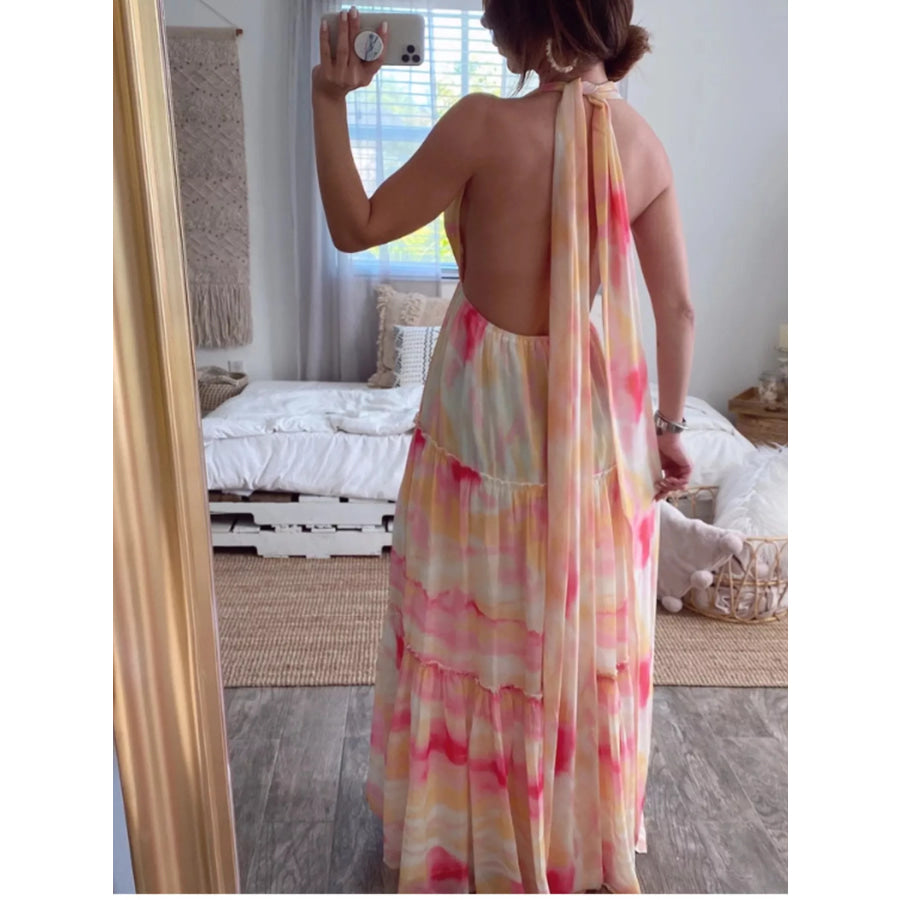 Tie-Dye Tiered Maxi Dress Apparel and Accessories