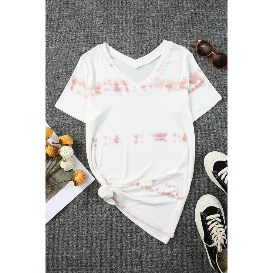 Tie - Dye V - Neck Short Sleeve T - Shirt Apparel and Accessories