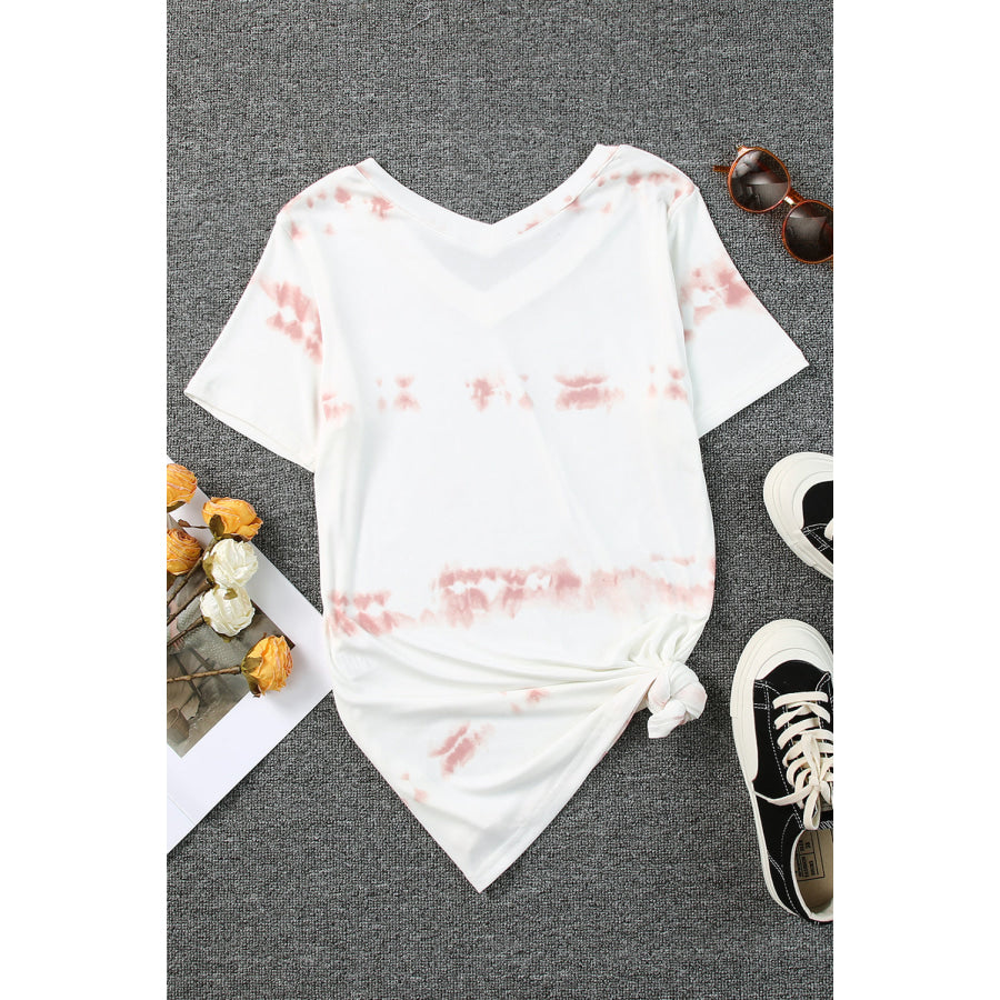 Tie - Dye V - Neck Short Sleeve T - Shirt Apparel and Accessories