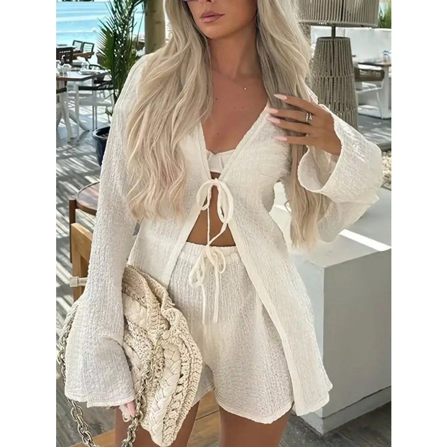 Tie-Front Cover-Up and Shorts Set Apparel and Accessories