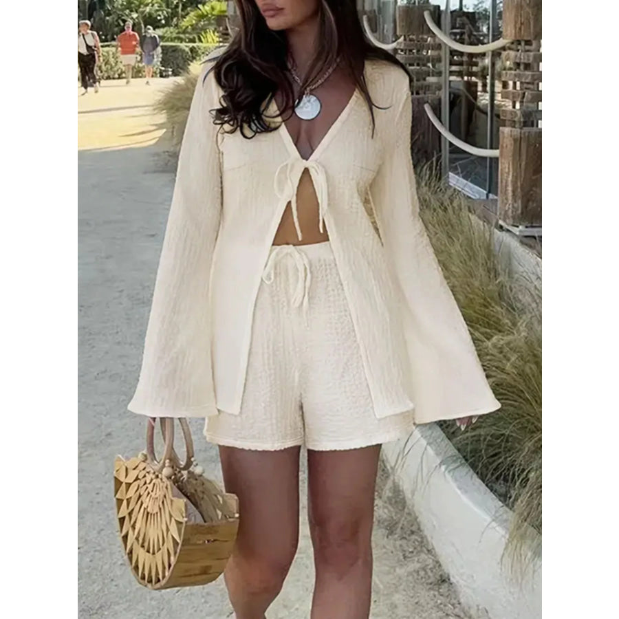 Tie-Front Cover-Up and Shorts Set Apparel and Accessories
