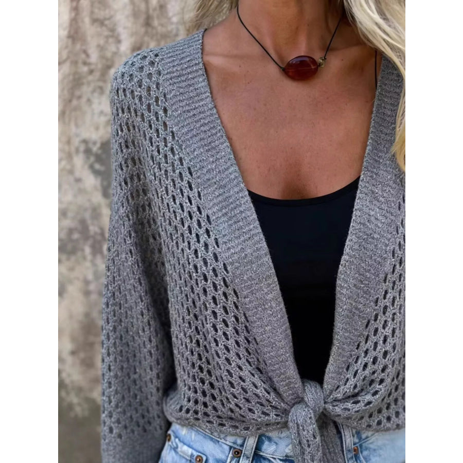 Tie-Front Crochet Knit Cover Up Apparel and Accessories