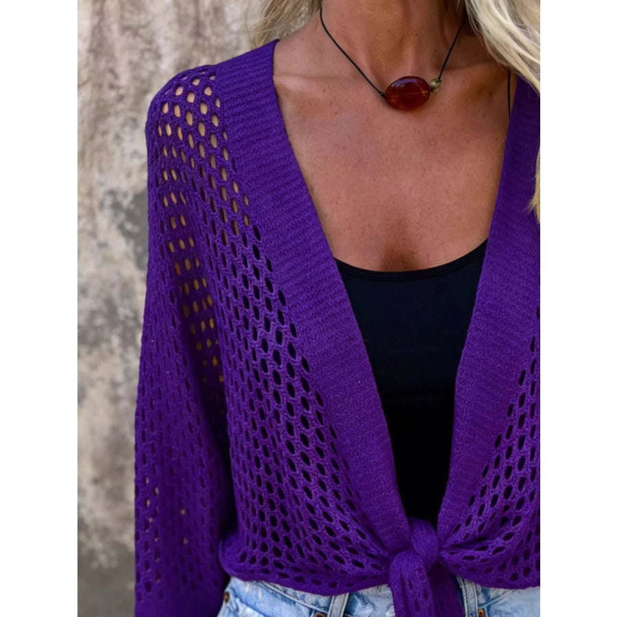Tie-Front Crochet Knit Cover Up Apparel and Accessories