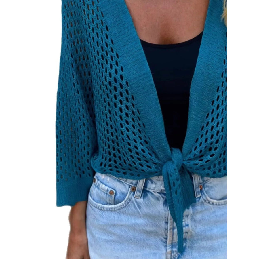 Tie-Front Crochet Knit Cover Up Apparel and Accessories