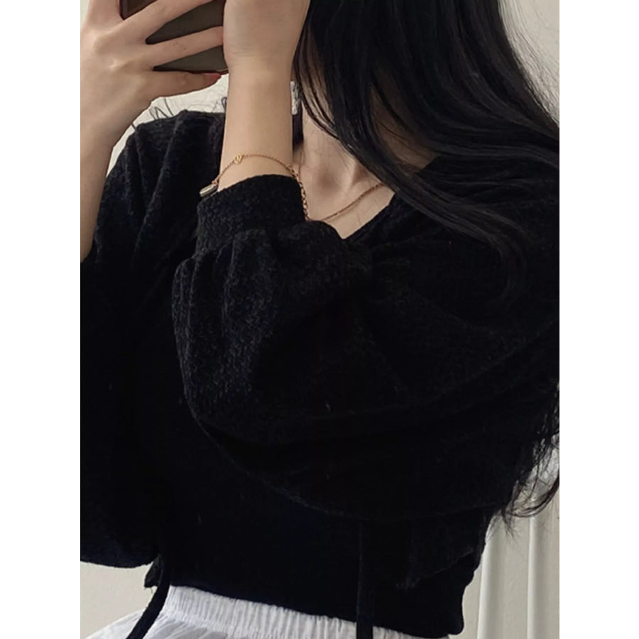 Tie-Front Cropped Cardigan Apparel and Accessories