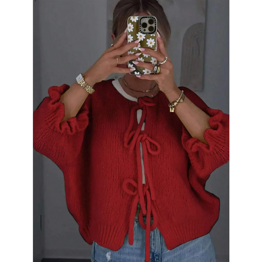 Tie-Front Cropped Cardigan Apparel and Accessories